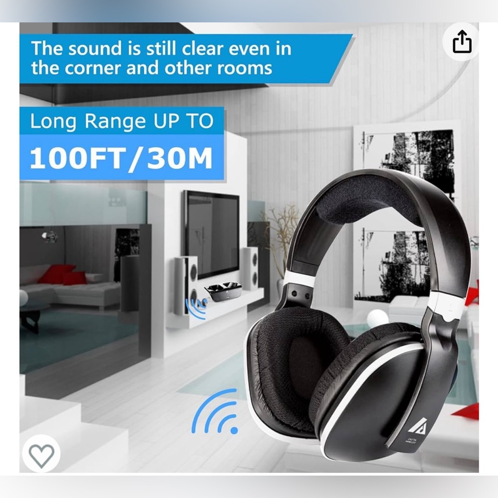 Wireless Headphones for TV Watching, Over-Ear Headset for Television Listening
